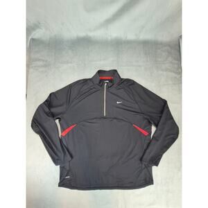 Nike DriFit Athleisure Workout Pullover 1/4 Zip Men Black Long Sleeve Shirt XXL